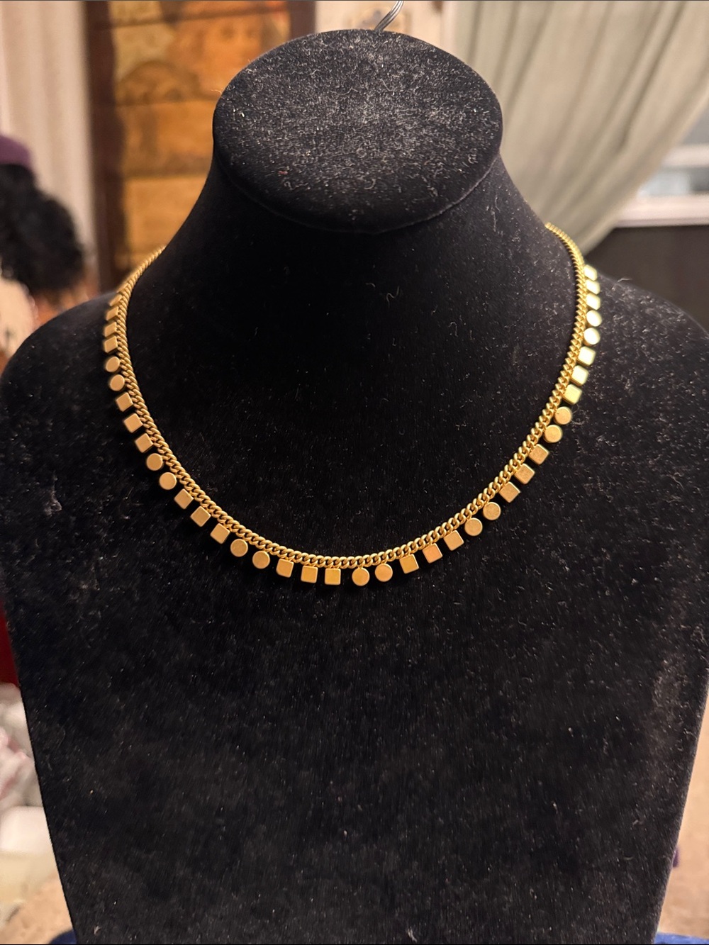 NWOT Madewell, Matte gold tone,  geometric adjustable necklace